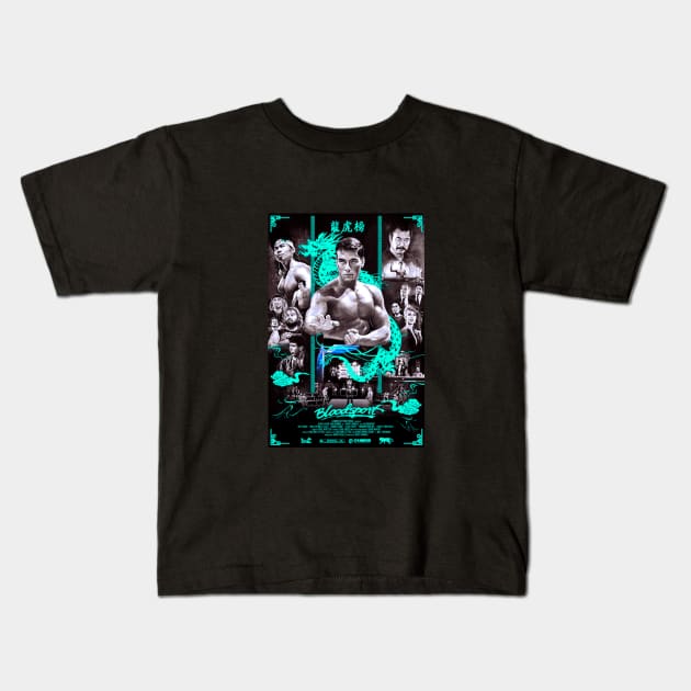Bloodsport, 1988 - JCVD VAN DAMME Kids T-Shirt by Diyutaka